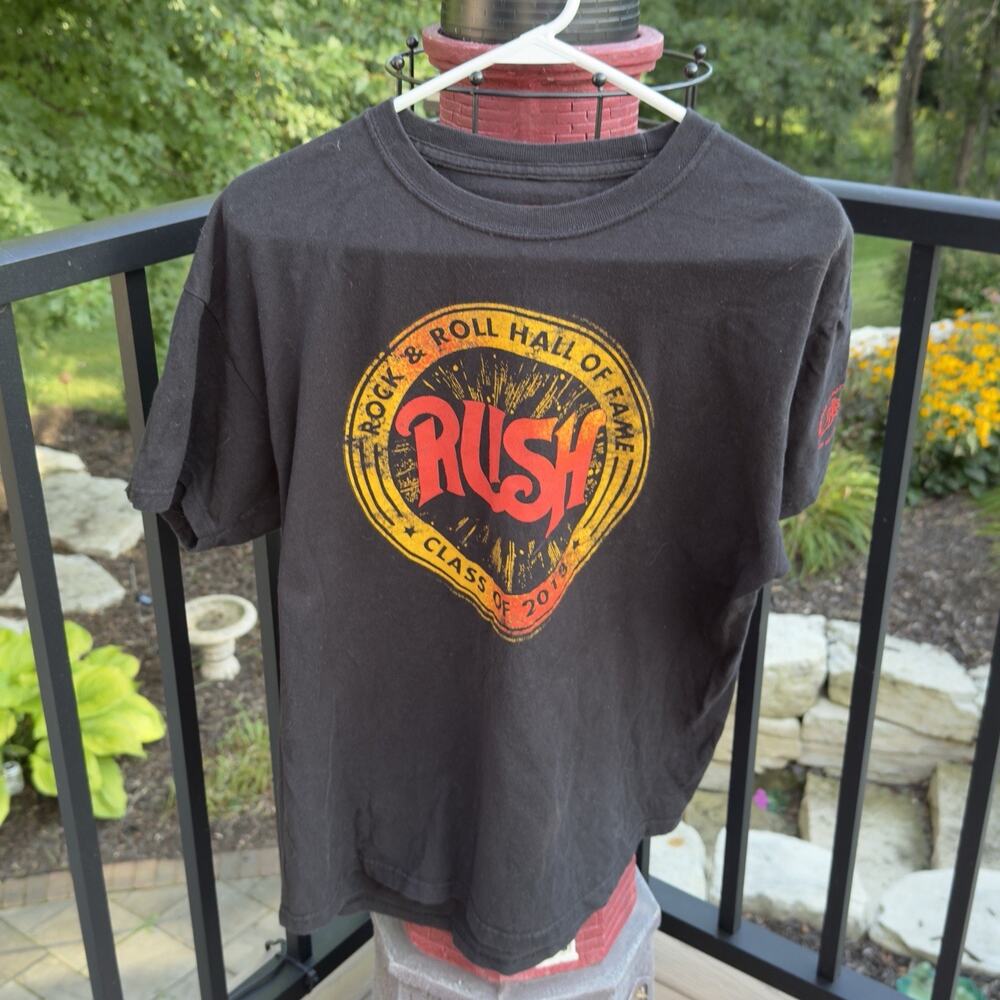 RUSH Rock & Roll Hall Of Fame Class of 2013 T Shirt Black Rush Brand L (211)